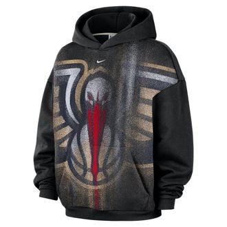 Nike New Orleans Pelicans Standard Issue Nike Mens NBA Fleece Basketball Hoodie in Black | IQ2547-010