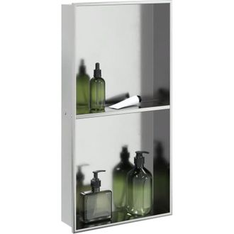 vidaXL Nicchia per Doccia Argento Spazzolato 32x62x9cm in Acciaio Inox - Vidaxl