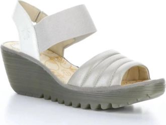 FLY London Womens Yiko Wedge Heels In Silver
