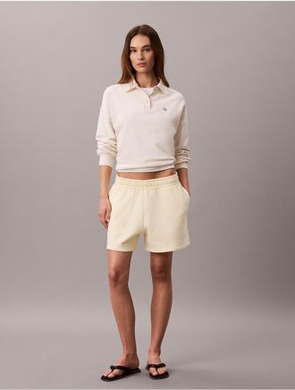 Calvin Klein Jeans Calvin Klein Womens Monologo Fleece Pull-On Shorts - Yellow - XL