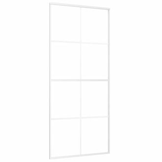 vidaXL Vidaxl - Puerta Corredera Esg Vidrio Y Aluminio Blanca 90x205 Cm