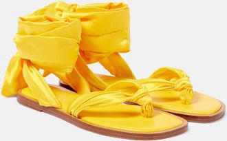 Christian Louboutin Nilo Du Desert crepe satin thong sandals