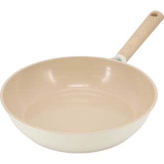Gibson Home Folkstone 10 Inch Ceramic Nonstick Cast Aluminum Frypan in Beige at Nordstrom