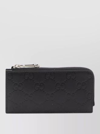 Gucci gg pattern leather zipped card holder