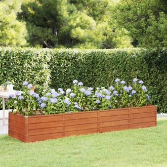 Berkfield Home Garden Raised Bed Rusty 320x80x45 cm Corten Steel in Brown | Size: 320 x 80 x 45 cm