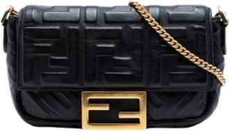 Fendi Pre-owned Cross Body Bags, female, Black, Size: ONE SIZE Pre-owned The Baguette Satchel