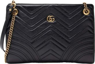 Gucci Matelass&eacute; Leather Gg Marmont Medium Slim Open Shoulder Bag (Authentic Pre-Loved)