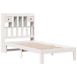 Berkfield Home Decorative Bookcase Bed without Mattress White 90x200cm Solid Woo | Size: 90x200 cm
