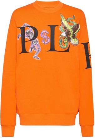 Philipp Plein Heren, Sweatshirts & Hoodies, Oranje, Maat: 2XL Katoen