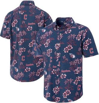 Reyn Spooner Mens Reyn Spooner Navy Cleveland Guardians Kekai Button-Down Shirt at Nordstrom, Size Small