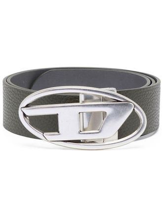 Diesel 1DR logo-buckle leather belt - Grey