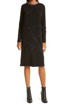 Nicole Miller Long Sleeve Matte Jersey Dress in Black at Nordstrom, Size Small