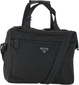 Prada Pre-owned Handbags, female, Black, Size: ONE SIZE Pre-owned Nylon Handbag