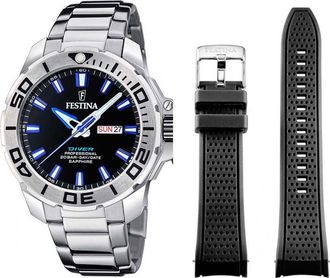 Festina F20665-3 Mens The Originals Watch and Strap Gift Set - Silver - One Size