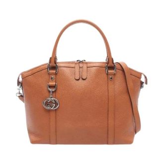 Gucci Pre-owned Handbags, female, Brown, Size: ONE SIZE Pre-owned Interlocking G 2way tote bag