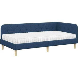 vidaXL Estructura De Cama En Esquina Azul 100 X 200 Cm Tela Vidaxl