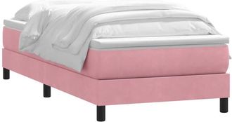 vidaXL Cama Box Spring Con Colch&oacute;n Terciopelo Rosa 100x220 Cm Vidaxl