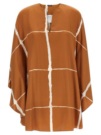 Kiton Brown Silk Womens Blouse