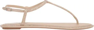 Rene Caovilla Beige Satijnen Sandalen met Strass - Dames - Sandalen - Beige - 36 EU - Satijn - Schoenen