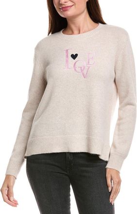 The Cashmere Project The Cashmere Project Love Heart Embroidered Cashmere Sweater