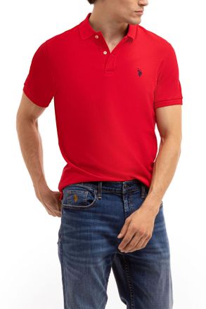 U.S.Polo Association Mens Classic Polo Shirt, Engine Red, XXL