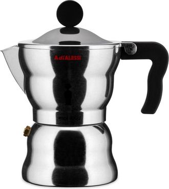 Alessi Moka AAM33/3 Caffettiera Espresso di Design in Fusione di Alluminio, 3 Tazze