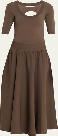 Maria McManus Double Keyhole Knit Midi Dress