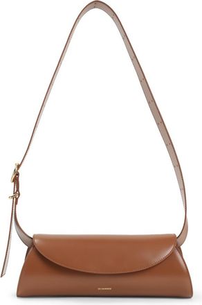 Jil Sander Brown Logo Shoulder Bag