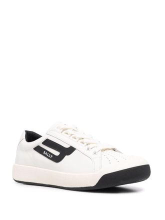 Bally Ladies White Two-tone Low-top Sneakers