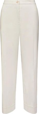 Elena Miro Cropped Plooibroek - Dames - Vrijetijds broeken - Wit - 5XL - Katoen - Broeken