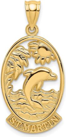 Diamond2Deal 14k Yellow Gold ST. MARTIN Dolphin Sunset Charm