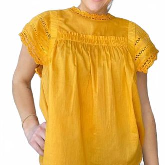 Dear John Denim Edith Lace Detail Top In Sunny Yellow