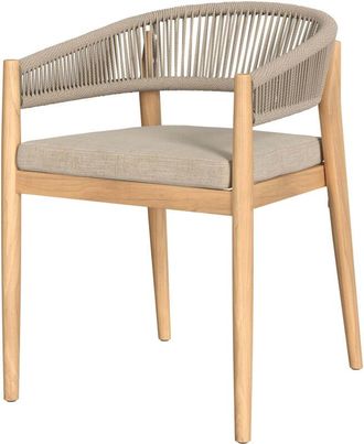 Rendez-Vous D&eacute;co Rendez-vous D&eacute;co - Silla De Jard&iacute;n De Tela Beige Y Madera De Acacia - Iz&iuml;a