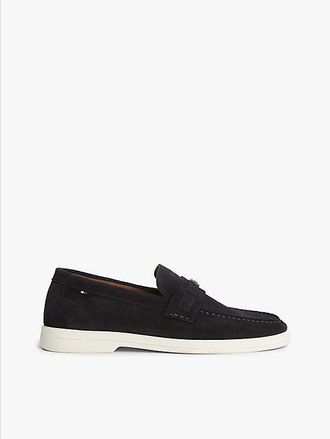 Tommy Hilfiger Flag Plaque Suede Loafers