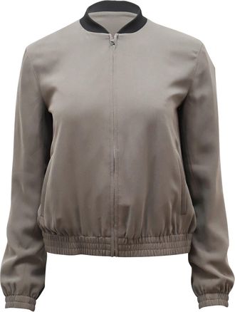 Theory Baharah Crepe Jacket in Olive Green Viscose