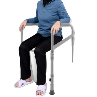 OEM Barra De Seguridad Para Inodoro, Capacidad De 200 Kg, Altura Regulable, Plegable, Estructura De Acero Al Carbono, Asas Ergon&oacute;micas