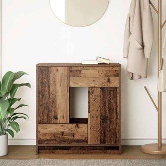 Berkfield Home Sideboard with Drawers & Doors Old Wood 70.5x34x74.5 cm in Brown