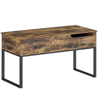 HOMCOM Mesa centro elevable 100x45x67 cm marr&oacute;n r&uacute;stico