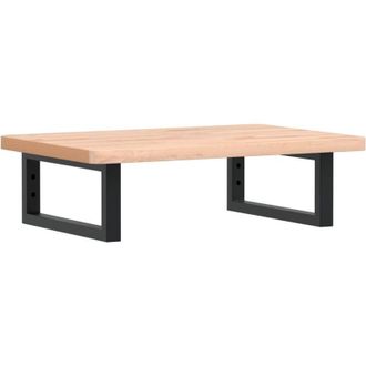 vidaXL Vidaxl - Estante De Lavabo De Pared De Acero Y Madera Maciza De Haya
