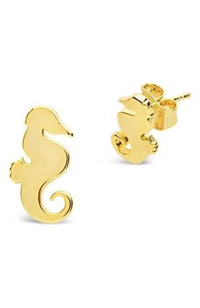 Sterling Forever Seahorse Stud Earrings in Gold at Nordstrom Rack