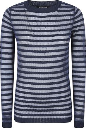 Fabiana Filippi Boot-neck Trui - Dames - Ronde hals truien - Blauw - M - Katoen - Truien & Vesten