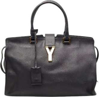 Saint Laurent Pre-owned Handbags, female, Black, Size: ONE SIZE Pre-owned Leather Handbag