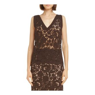 P.A.R.O.S.H. P.a.r.o.s.h., Dames, Tops, Bruin, Maat: XS Katoen