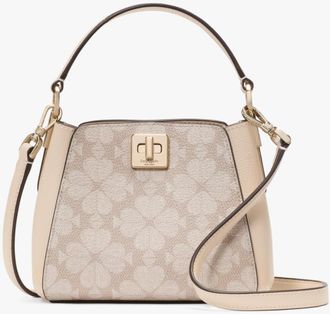 Kate Spade New York Womens Flower Pvc Mini Top Handle Crossbody - Beige - One Size