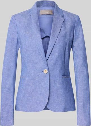 Christian Berg Regular Fit Blazer aus Leinen-Mix mit Paspeltaschen in Blau, Gr&ouml;&szlig;e 34