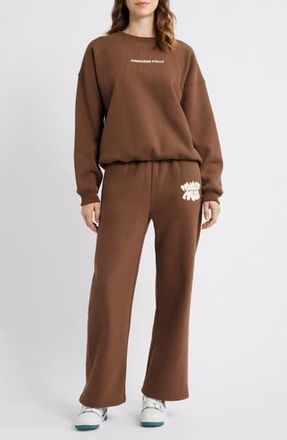 Princess Polly Logo Graphic Crewneck Sweatshirt in Brown at Nordstrom Rack, Size 12