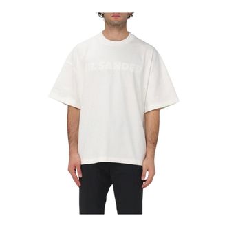 Jil Sander T-Shirts, male, White, M, Relaxed Fit Basic Short Sleeve T-Shirt