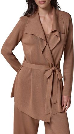 DKNY Metallic Belted Cardigan in Camel at Nordstrom, Size X-Large