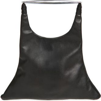 GRACE LING Spear Leather Top Handle Tote in Black/Silver at Nordstrom