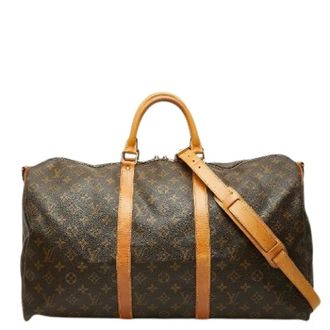 Louis Vuitton Pre-owned Weekend Bags, unisex, Brown, Size: ONE SIZE Pre-owned Keepall Bandouliere Monogram Boston Bag